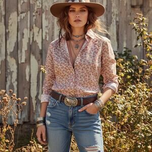 Lands’ End No-Iron Floral Oxford Shirt